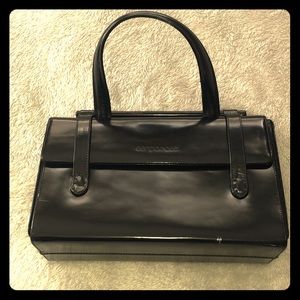 Sergio Rossi patent leather purse black